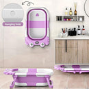 Collapsible Baby Bathtub for Infants to Toddler with Real-time Temp Monitor+Floating Cushion,Foldable Baby Bath Tub Set Applicable 0-36 Month,Portable Travel Bathtub for Newborns Girl (Purple) by TinyTreasures Baby Boutique