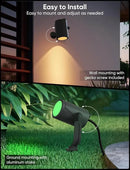 Smart Landscape Lighting Kit 36W, RGBCW Smart Landscape Lights 6 Pack, IP65 Waterproof Outdoor Spotlights, Alexa/Google Assistant Compatible, for Garden Pathway Yard Holiday Decor by GreenHaven Gardens