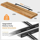 Floating Shelves for Wall, 42" Live Edge Solid Elm Wood Floating Shelf, Wall-Mounted Display Shelves with Invisible Heavy-Duty Metal Bracket, Floating Shelf for Living Room Kitchen, Natural by CozyNest Decor