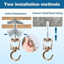 Ceiling Hooks for Hanging Plants (2 PCS Gold),Heavy Duty Metal Plant Hooks, Screw in Hooks for Hanging Birdfeeders, Lamps, Planters, Outdoor Decorative Hooks up to 33 lbs by GreenHaven Gardens