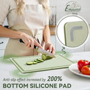 Empune Plastic Cutting Board Set, Recycled Plastic Cutting Boards for Kitchen (Set of 3), Dishwasher Safe Large Chopping Board with Holder, Non-slip Feet and Juice Grooves, Nonporous, Green by CozyNest Decor