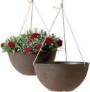 LA JOLIE MUSE Large Hanging Planters - 13 Inch Flower Pots Outdoor Indoor, Hanging Garden Planters Set of 2, New Iron Color by CozyNest Decor