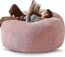 Bean Bag Chair 4Ft, Memory Foam Filled, Large Beanbag Chairs for Adults and Teens, Soft Sofa with Removable Flannel Cover, Round Couch for Living Room Bedroom College Dorm (Pink, 4FT-47×47"×24") by CozyNest Decor