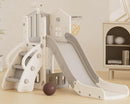 XJD 5 in 1 Toddler Slide, Kids Slide for Toddlers Age 1-3, Outdoor Indoor Playset for Toddlers with Basketball Hoop and Ball, Storage Space and Non-Slip Steps Telescope (Gley) by TinyTreasures Baby Boutique