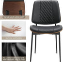 BV Dining Chairs Set of 6, PU Leather Armless Kitchen Chair in Modern Walnut Style, Mid Century Bentwood Side Chair with Metal Legs, Retro Accent Guest Chair for Kitchen Dining Room(Black) by CozyNest Decor