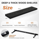 Fun Memories Floating Shelves for Wall, 27.5" Rustic Wood Deep Wall Mounted Shelves with Invisible Brackets for Decor & Storage, Floating Shelf for Living Room, Bathroom (Black, Set of 2) by CozyNest Decor