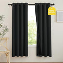 NICETOWN 100% Blackout Curtains 72 inch Long, Grommet Travel Blackout Curtains Thermal Window Treatments Lightweight Easy to Install for Baby/Kids Room, Jet Black, W52 x L72, 2 Panels by TinyTreasures Baby Boutique