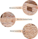 Storage Baskets,Woven Natural Water hyacinth Box with Handle,Kingwillow.(Set of 3)