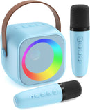 Karaoke Machine for Kids, Toys for 3-12 Years Old Girls Gifts, Kids Karaoke Microphone Machine Toy, Best Fun Christmas Birthday Gifts for 5 6 7 8 9 10 11 Years Teens Girl Boys Blue 2 Mic by TinyTreasures Baby Boutique