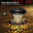 Solar Bird Feeders for Outside Hanging Metal Wild Bird Feeder Solar Lanterns Outdoor Waterproof Garden Decor for Yard White by GreenHaven Gardens