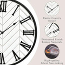 30 Inch Large Wall Clock Farmhouse Style - White Silent Non-Ticking Rustic Decor for Living Room, Kitchen, Bedroom by CozyNest Decor