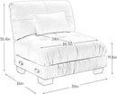 Armless Sofa W/1 Pillow - White by CozyNest Decor