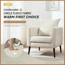 Barrel Accent Chair Set of 2 with Back Pillow, Large Upholstered Armchair with Solid Wood Legs Modern Reading Chairs for Living Room Bedroom