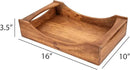 Wooden Serving Tray with Handles – Large 16"x10"x3.5" Mango Wood Decorative Rectangular Platter for Breakfast, Lunch, Dinner, Coffee & Tea – Ideal for Table, Lap, Couch, BBQ & Party Use by CozyNest Decor