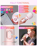 Wireless Bluetooth Karaoke Microphone, 5-in-1 Portable Handheld Mic Speaker with Dynamic Lights, Karaoke Microfono for Car Travel Home Party, Music Record, Duet Singing Gifts for Adults Kids (Pink) by TinyTreasures Baby Boutique