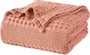 PHF 100% Cotton Waffle Weave Blanket Twin Size, Soft Lightweight Breathable Cozy Summer Blankets for Bed, Luxury Aesthetic Woven Bedding for Home Decor, 66"x90", Canyon Clay by CozyNest Decor