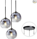 KCO Lighting 3 Pendant Light Fixtures Ceiling Hanging Large Glass Cluster Chandelier Nordic Mercury Glass Pendant Light Modern Cluster Pendant Light Fixture by CozyNest Decor