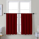 Simplebrand Ava Red Short 36 Inches Blackout Curtain 2 Panels Set, Half Window Rod Pocket Privacy Curtain Tiers for Kitchen, Curtains Blackout for Bathroom Shades, W40 x L36 Inch, Red by TinyTreasures Baby Boutique