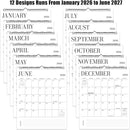 Wall Calendar 2026-2027, 18 Month Calendar from January 2026 to June 2027 14.5" x 11.8" Large Desk Calendar with Twin-Wire Binding for Home Office Planning Personal Organisers, Blank Style by TinyTreasures Baby Boutique