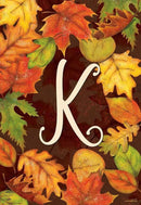 Briarwood Lane Fall Leaves Monogram Letter K Garden Flag by GreenHaven Gardens