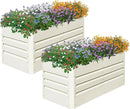 SnugNiture 2 Pcs 4x2x2FT Raised Garden Bed Galvanized Planter Garden Boxes Outdoor, Deep Root Planter Raised Bed for Vegetables Flowers Herbs,Beige White by GreenHaven Gardens
