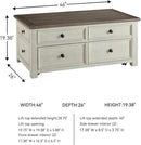 Signature Design by Ashley Bolanburg Farmhouse Lift Top Coffee Table with Drawers, Antique Cream & Brown by CozyNest Decor