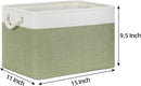 Bidtakay Large Fabric Baskets for Organizing [3-pack] Closet Organizers and Storage Baskets for Gifts Empty Foldable Nursery Baskets for Toy Storage 15 X 11 X 9.5 Inches (White&green) by TinyTreasures Baby Boutique