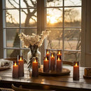 Amagic Grey Flameless Candles 9 Set, Battery Operated Candles with Remote Control and Timer, Flickering LED Pillar Candles for Home Halloween Decor, 3D Wick, Warm Yellow Light, D2.2 xH5 6" 7" by CozyNest Decor