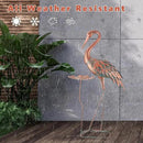 42'' Crane Garden Statue, Heron Outdoor Statue & Sculpture with Lotus Leaf, Metal Heron Yard Art Decor for Garden, Yard, Lawn, Pond (Brown & Blue) by GreenHaven Gardens