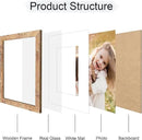 8x10 Picture Frame Set of 4, 8 x 10 Wood Photo Frames with Mat for 5x7, Natural Wooden Frame with Real Glass Cover for Wall and Tabletop Display,Brown by CozyNest Decor