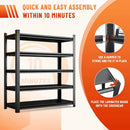 5-Tier Heavy Duty Metal Shelving Unit, 2500LBS Capacity Garage Storage Shelf, Industrial Adjustable Storage Rack for Warehouse, Basement, Commercial & Home Use (77" H x 35.4" W x 15.7" D,Black) by GreenHaven Gardens