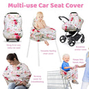 Rquite All-in-1 Car Seat Cover Baby, Carseat Covers for Girl Boy, Stretchy Soft Infant Car Seat Cover, Multi-use Baby Carrier Cover, Car Seat Canopy, Stroller Sun Shade, Nursing Breastfeeding Cover by TinyTreasures Baby Boutique