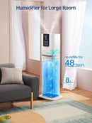 8L Smart Humidifiers for Bedroom Large Room, 2.1Gal Cool Mist Top Fill Diffuser Ambient Light, App & Remote Control, 3 Mist Modes, Quiet Humidifier for Home Office Plant (White) by TinyTreasures Baby Boutique