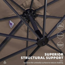 PURPLE LEAF 9' X 11.5' Patio Umbrella Outdoor Cantilever Rectangle Umbrella Aluminum Offset Umbrella with 360-degree Rotation for Garden Deck Pool Patio Taupe by GreenHaven Gardens