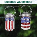 VOREEN 2 Pack Mosaic Solar Lanterns, Outdoor Glass Hanging Lights, Solar Table Lamps, Waterproof, American Flag Jar Lights Gifts, Patriotic Theme Decoration for Garden, Patio, Yard, Easter Gifts by GreenHaven Gardens