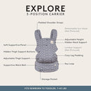 Baby Tula Explore Carriers - Breathable Baby Carrier Newborn to Toddler - Adjustable Toddler Carrier - Multiple Ergonomic Positions Front and Back - Ergonomic Fit for 7-45 lb - Mesh, Beyond by TinyTreasures Baby Boutique