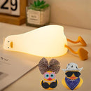 Lying Flat Duck Silicone Night Light, Cute Ducky Lamp with Gifts,Squishy Animal Nursery Nightlight, Dimmable/Rechargeable Portable Bedside Touch Lamp for Breastfeeding,Baby Adults Kids Room Decor by TinyTreasures Baby Boutique