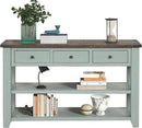 Solid Wood Console Table Sofa Table with Storage Drawers and Bottom Shelf Entryway Table for Entry Hallway Foyer Sofa Couch Table,Fully Assembled (48.8" Green) by CozyNest Decor