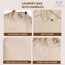 LFH Home Large Premium 100% Cotton Canvas Laundry Bag with Drawstring and Handles Heavy Duty, Multi-Use, and Washable for Home, Travel, College or Storage 28x36 (Pack of 4)-Natural by TinyTreasures Baby Boutique