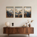 Wood Mountain Framed Canvas Wall Art Set, Pine Trees Wall Painting, Ridge Scenery Wall Decor, Natural Sun Landscape Art Print for Living Room, Bedroom, Dining Room, Office - 16"x24"x3 by CozyNest Decor
