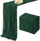 Emerald Green 6 Pack Cheesecloth Table Runner 10FT Boho Fabric Rustic Cheese Cloth Table Runner for Wedding 20 x 120 Inch Long Bridal Shower Baby Shower Gauze Sheer Birthday Party Table Decorations by CozyNest Decor