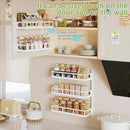 X-cosrack Wall Mount Spice Rack Organizer 5 Tier Height-Adjustable Hanging Spice Shelf Storage for Kitchen Pantry Cabinet Door, Dual-Use Seasoning Holder Rack with Hooks, White by CozyNest Decor