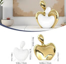 XMGZQ White and Gold Ceramic Couple Figurines Home Decor,Wedding Engagement Romantic Gift for Husband Wife,Large Male and Female Love Statue Valentine's Day Birthday,Abstract Hugging Couple by CozyNest Decor