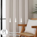 Simplebrand Ava Natural Extra Long 10ft Curtains for Patio 120 Inches Long 2 Panels Set, Room Darkening Solid Thermal Insulated Energy Saving Rod Pocket Window Treatment Curtains Drapes, 50 Wx120 L by TinyTreasures Baby Boutique