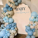 Dusty Blue Balloons 12 Inch Pastel Fog Blue Slate White Sand Metallic Gold Confetti Party Balloons Light Baby Blue White Gold Latex Balloon for Boy Baby Shower Birthday Wedding Party Decoration by CozyNest Decor