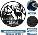 Personalized Deer Forest Name metal Signs,Custom Shed Metal Wall Decor,Black Deer Metal Wall Art Decor,Deer Home Metal Signs Plaques,Outdoor wall Decorative Signage (Style B) by CozyNest Decor