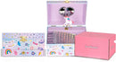 Jewelkeeper Musical Jewelry Box with Alphabet Sticker - Personalize with Names - with 1 Pullout Drawer and Spinning Unicorn Doll - Beautiful Dreamer Tune - Ideal for Kids 5 and Up - 5.37"Lx7.25"Wx4"H by TinyTreasures Baby Boutique