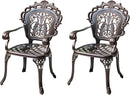 Outdoor Dining Chair Cast Aluminum Patio Chairs Set of 2 All-Weather Patio Dining Chair with Adjustable Feet for Backyard Garden (B-Style Finland Chair) by GreenHaven Gardens