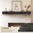 60x8x5 Fireplace Mantel - Handcrafted Hollow Rustic Solid Wood Wall Mounted Floating Shelf with Invisible Heavy Duty Wood Bracket (Weathered Black) by CozyNest Decor