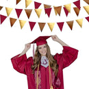 Fall Party Decorations Maroon Gold Brown Metallic Fabric Triangle Pennant Banner Burgundy Flag Bunting Garland for Autumn Thanksgiving Wedding Birthday Bridal Shower Engagement Graduation Garnet Party by GreenHaven Gardens